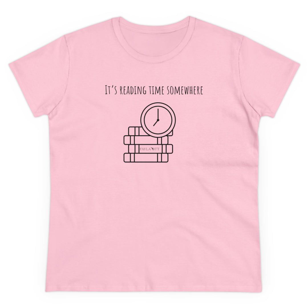 It's Reading Time Somewhere Women's Midweight Cotton Tee