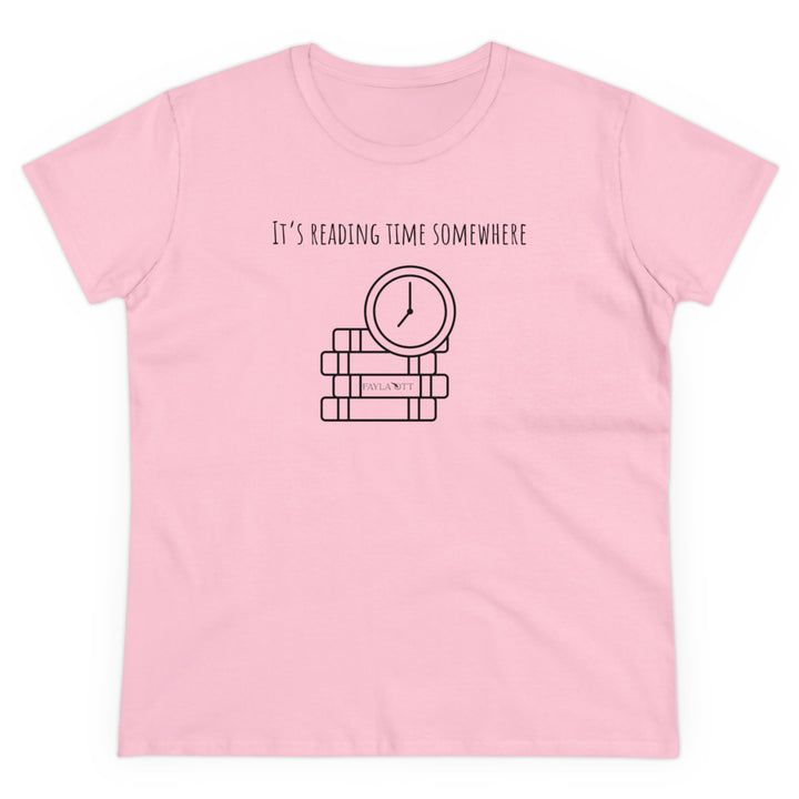 It's Reading Time Somewhere Women's Midweight Cotton Tee