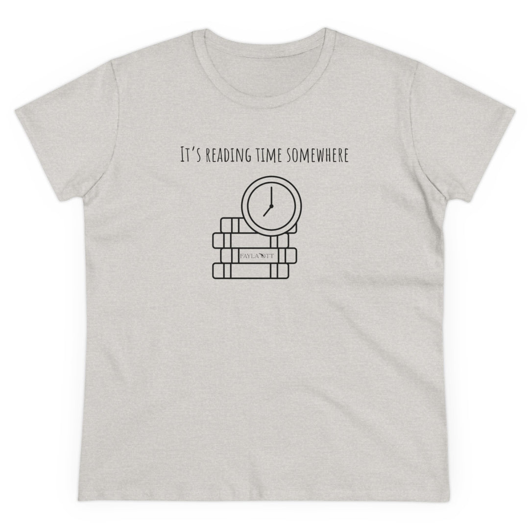 It's Reading Time Somewhere Women's Midweight Cotton Tee