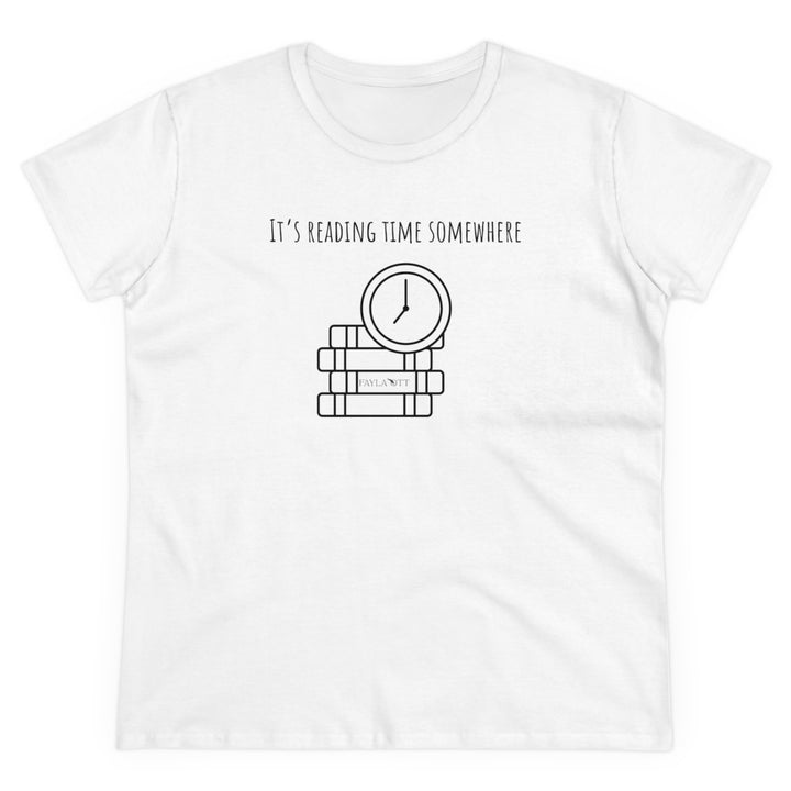 It's Reading Time Somewhere Women's Midweight Cotton Tee