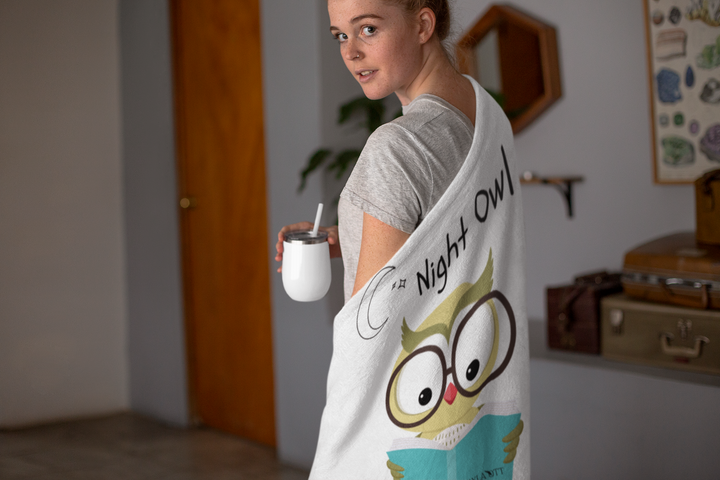 Night Owl Velveteen Plush Blanket